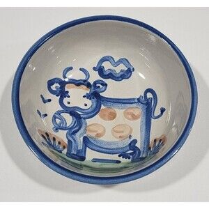 Vtg M A Hadley Cow Art Pottery Small Bowl 5 1/2"